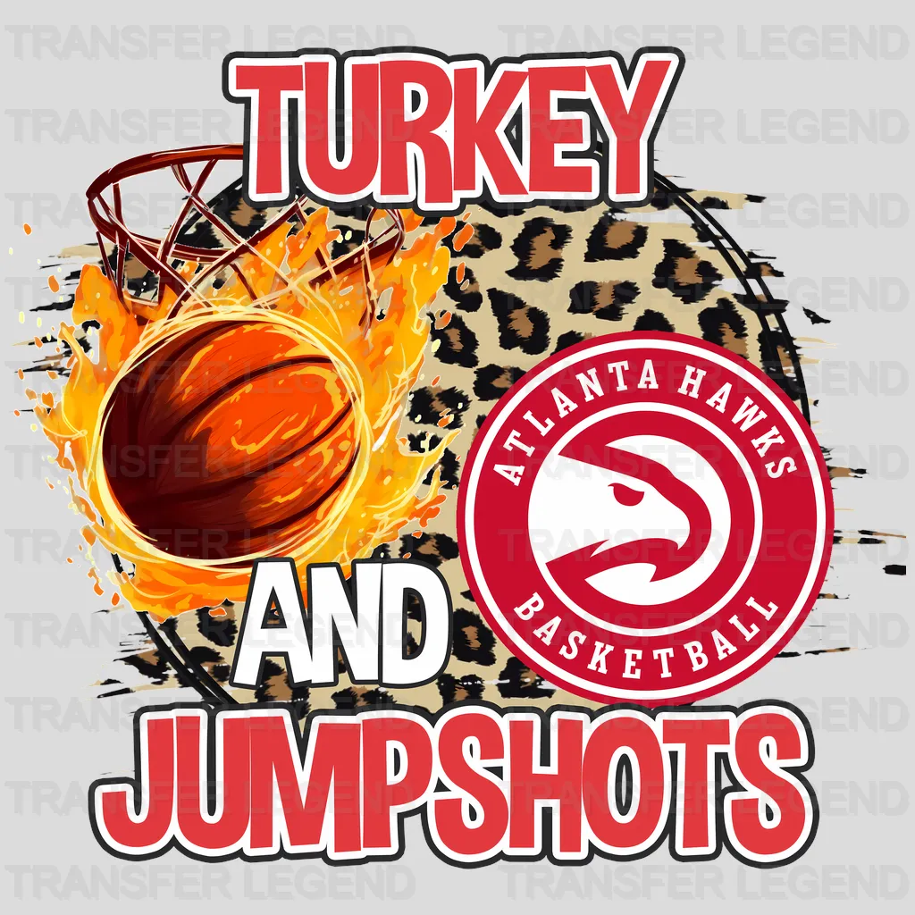 Atlanta Hawks NBA Turkey And Jumpshots DTF Iron On Transfer