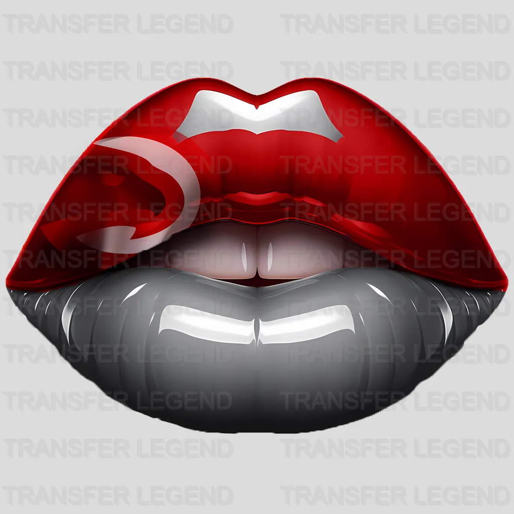 Atlanta Hawks NBA Red Lips Logo Art Illustration - DTF Iron On Transfer