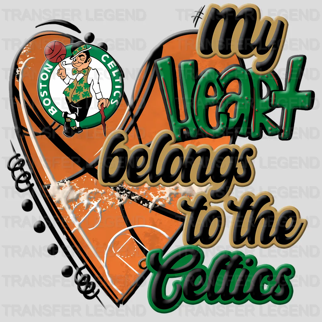 Boston Celtics NBA My Heart Belongs To The Celtics DTF Iron On Transfer