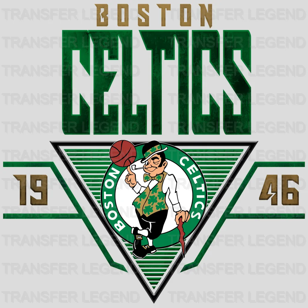Boston Celtics NBA Triangle Banner Logo - DTF Iron On Transfer