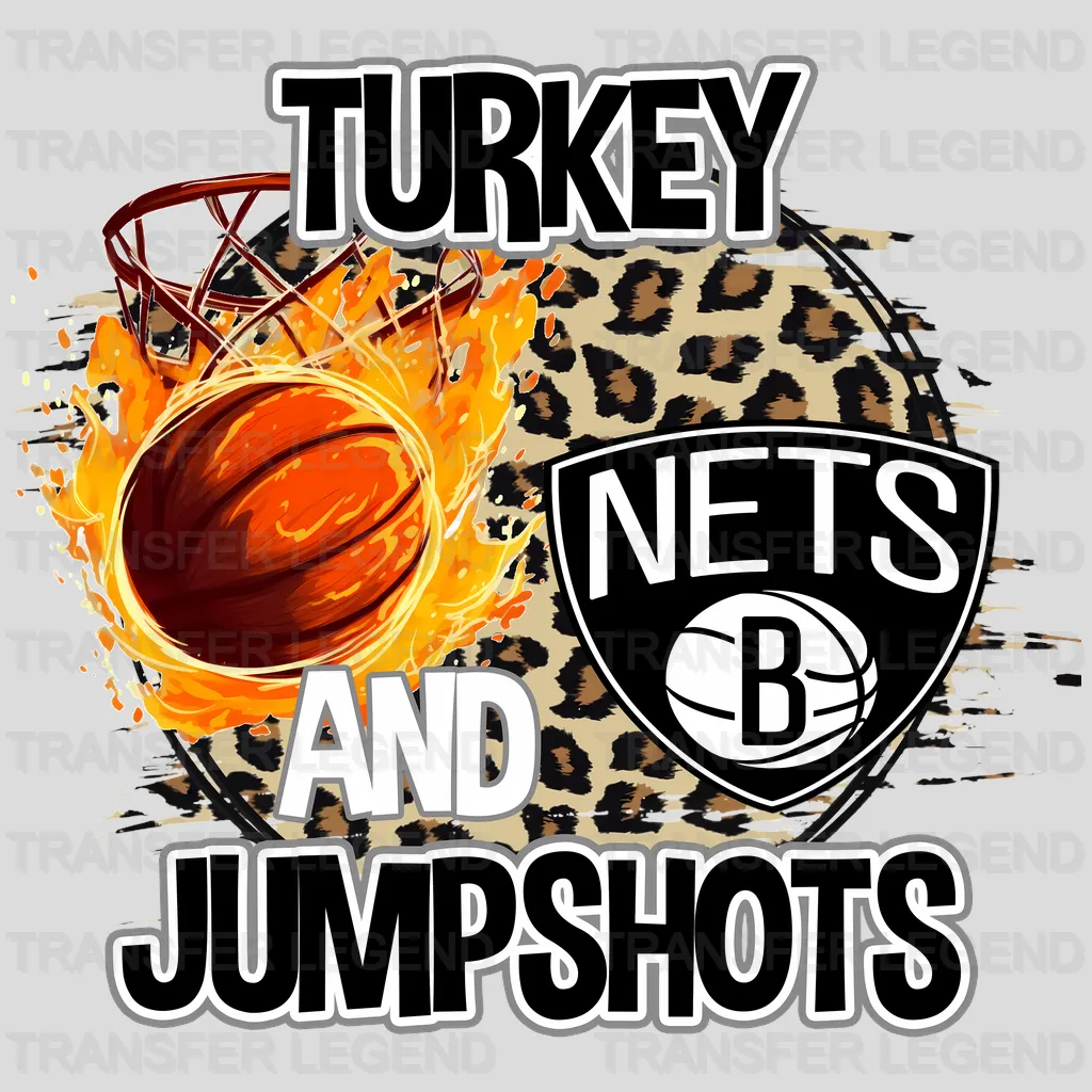 Brooklyn Nets NBA Turkey And Jumpshots DTF Iron On Transfer