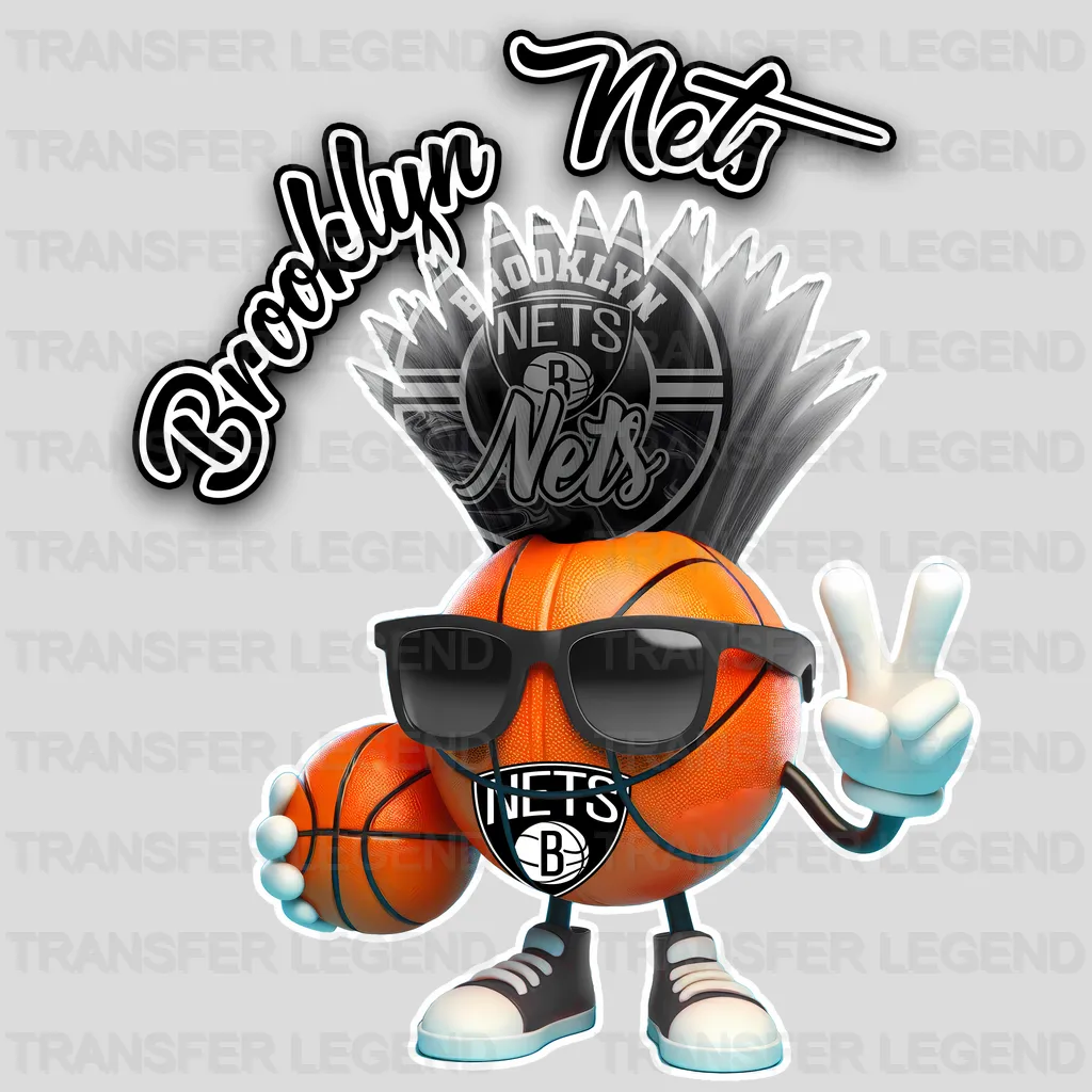 Brooklyn Nets NBA Cool Cartoon Character - DTF Iron On Transfer