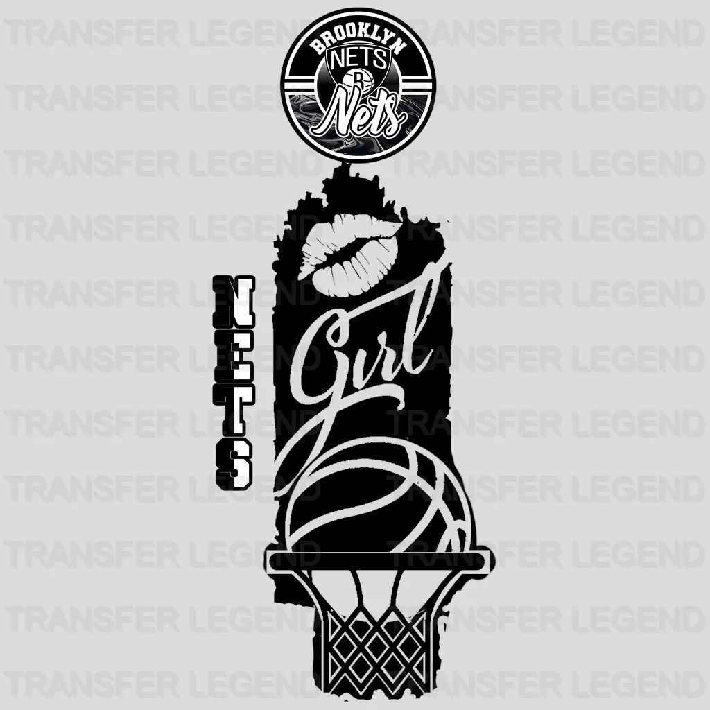 Brooklyn Nets NBA Nets Girl DTF Iron On Transfer