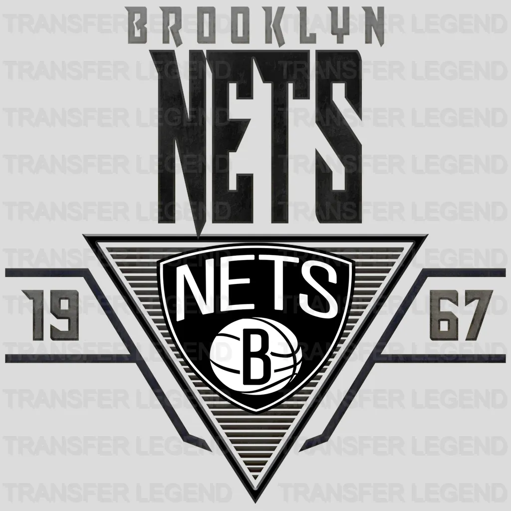 Brooklyn Nets NBA Triangle Banner Logo - DTF Iron On Transfer