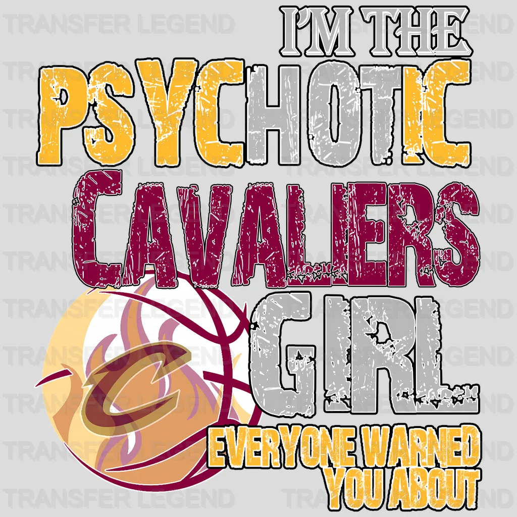 Cleveland Cavaliers NBA Psychotic Cavaliers Girl DTF Iron On Transfer