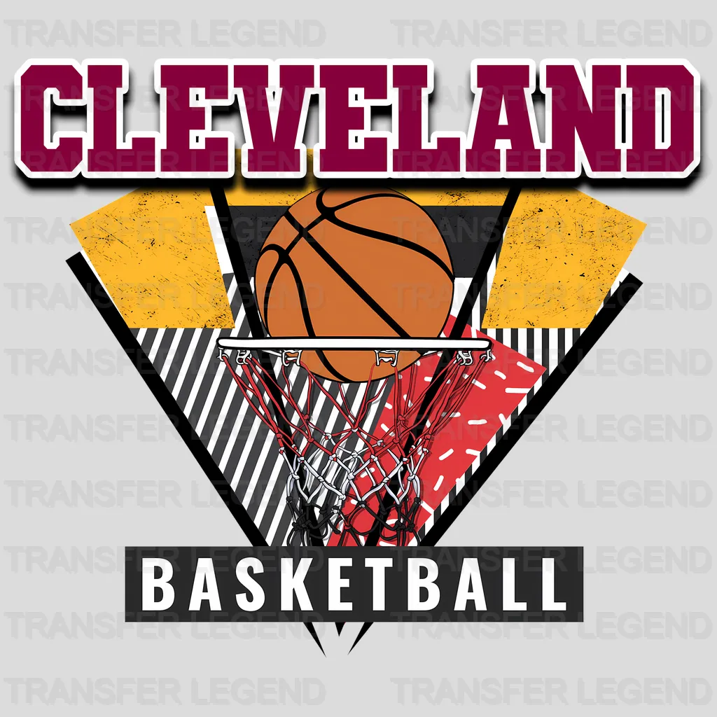 Cleveland Cavaliers NBA Triangle Geometric Art - DTF Iron On Transfer