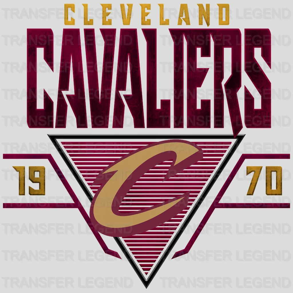 Cleveland Cavaliers NBA Triangle Banner Logo - DTF Iron On Transfer