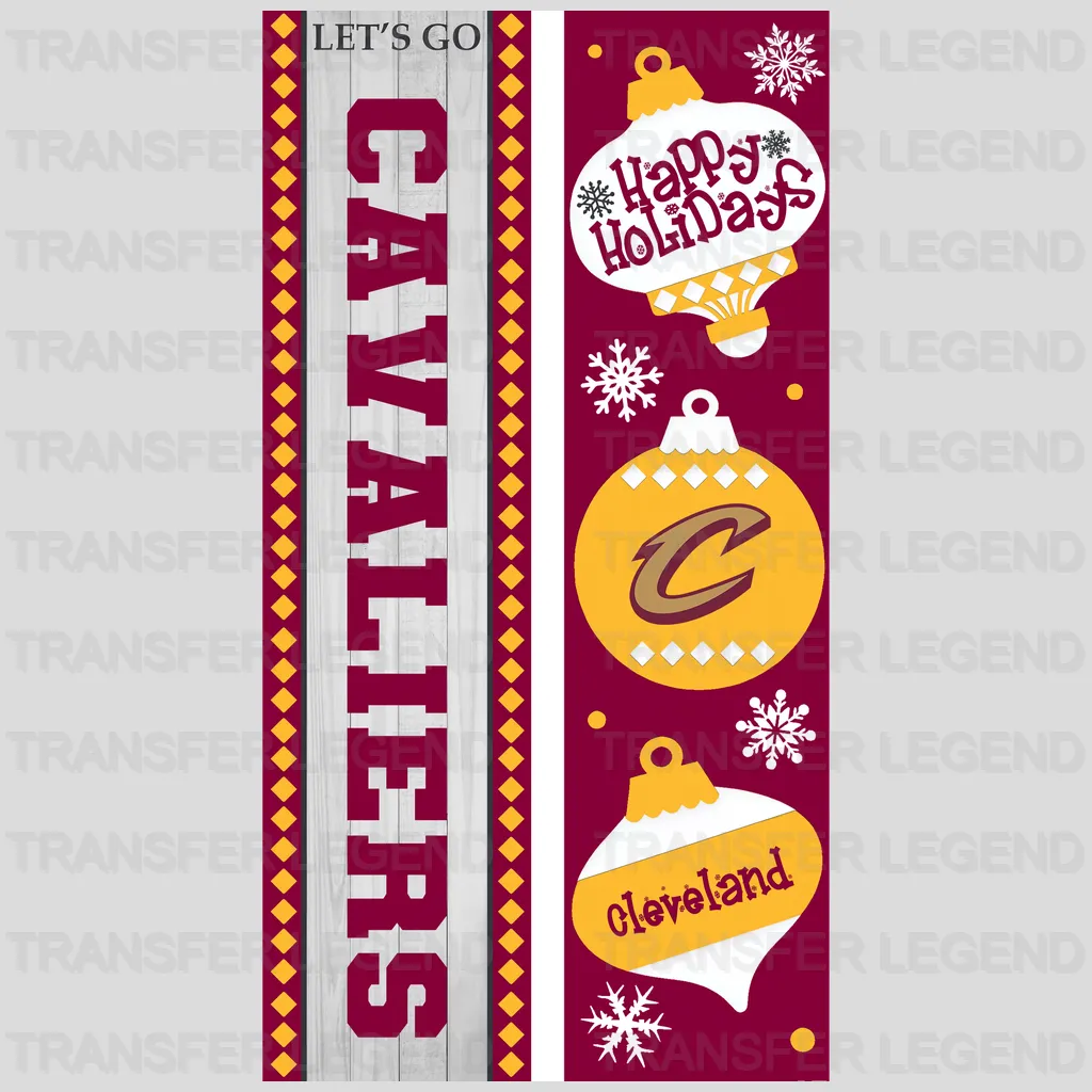 Cleveland Cavaliers NBA Vertical Strip Banner Logo Patterned - DTF Iron On Transfer