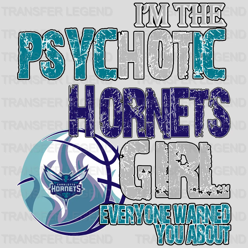 Charlotte Hornets NBA Psychotic Hornets Girl DTF Iron On Transfer