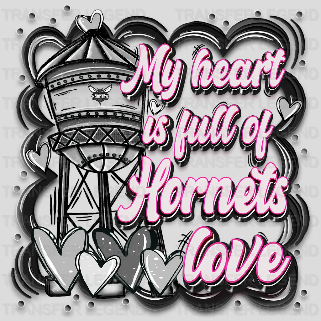 Charlotte Hornets NBA My Heart Is Full DTF Iron On Transfer