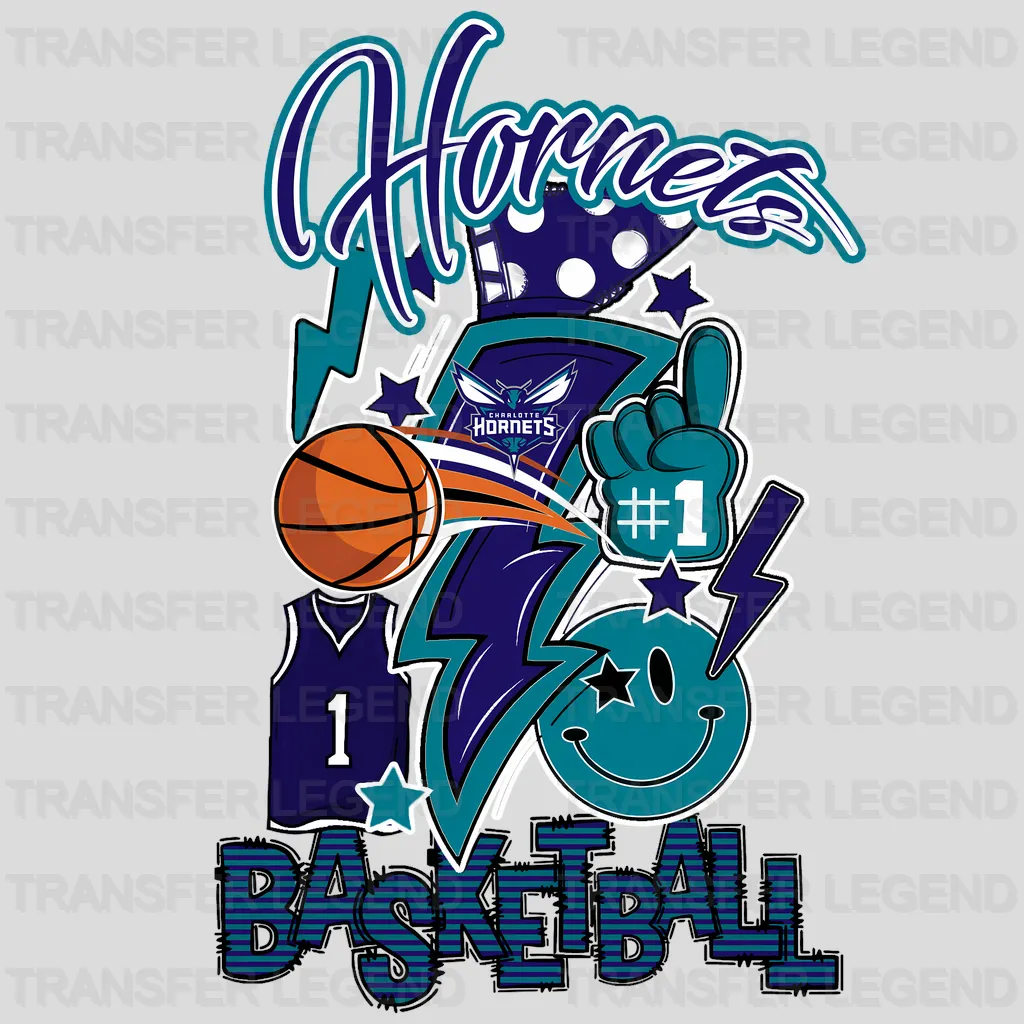 Charlotte Hornets NBA Cartoon Player Graphic - DTF Iron On Transfer