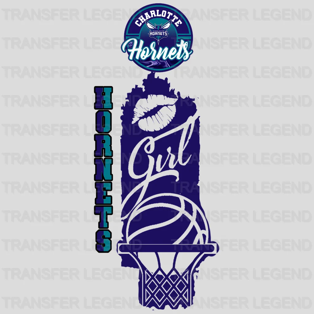 Charlotte Hornets NBA Hornets Girl DTF Iron On Transfer