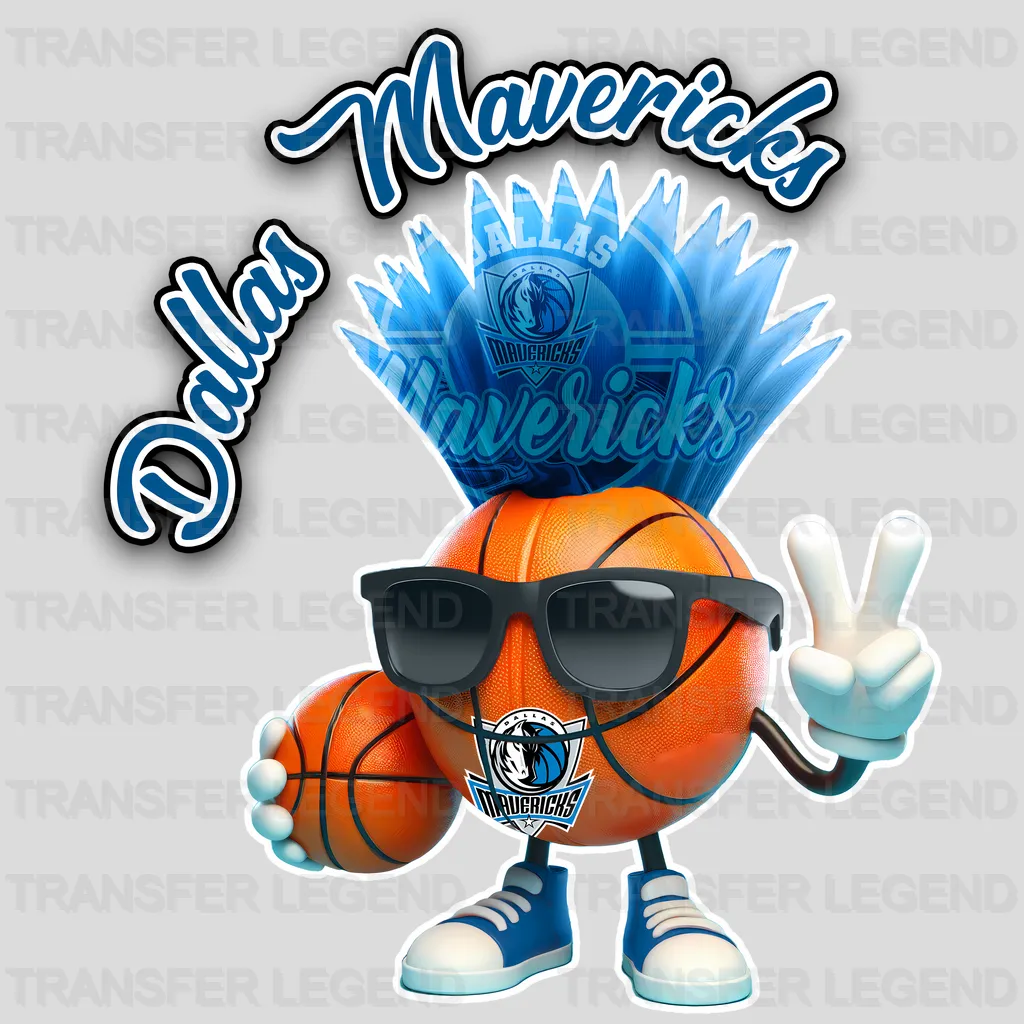 Dallas Mavericks NBA Cool Cartoon Character - DTF Iron On Transfer