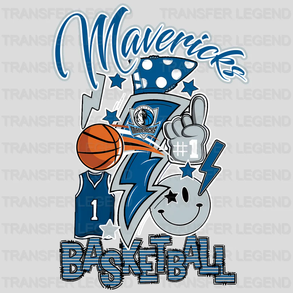 Dallas Mavericks NBA Cartoon Player Graphic - DTF Iron On Transfer