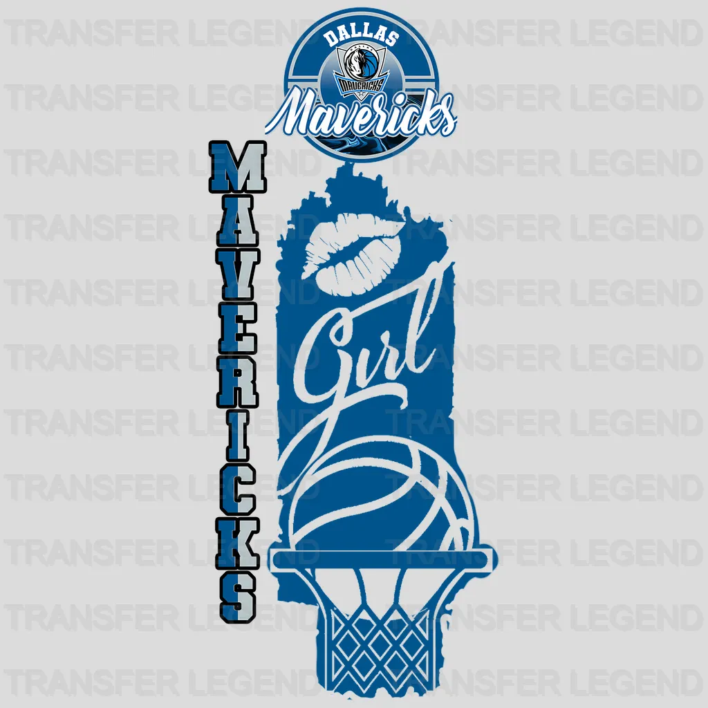 Dallas Mavericks NBA Mavericks Girl DTF Iron On Transfer