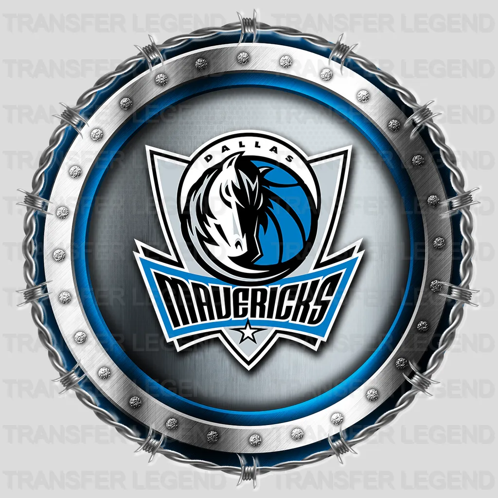 Dallas Mavericks NBA Chrome Metal Circle Badge 3D - DTF Iron On Transfer