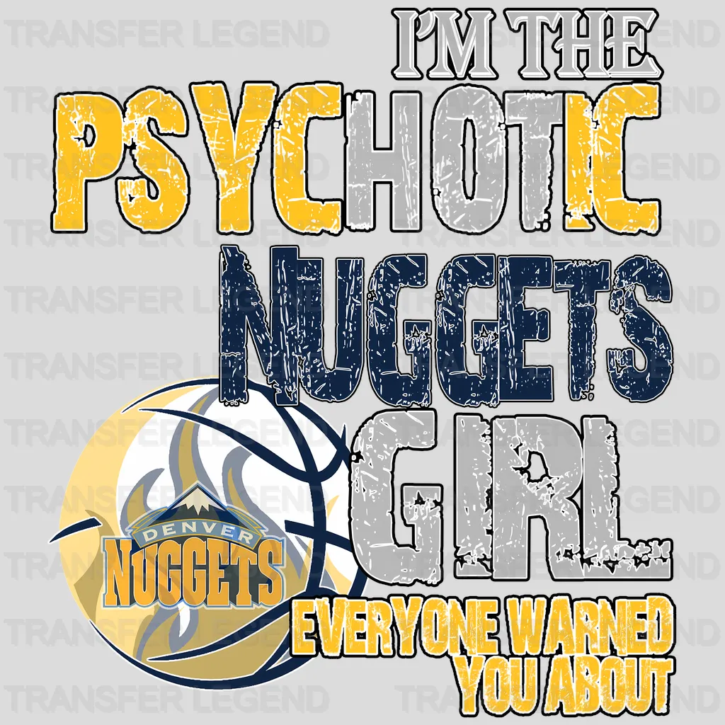 Denver Nuggets NBA Psychotic Nuggets Girl DTF Iron On Transfer