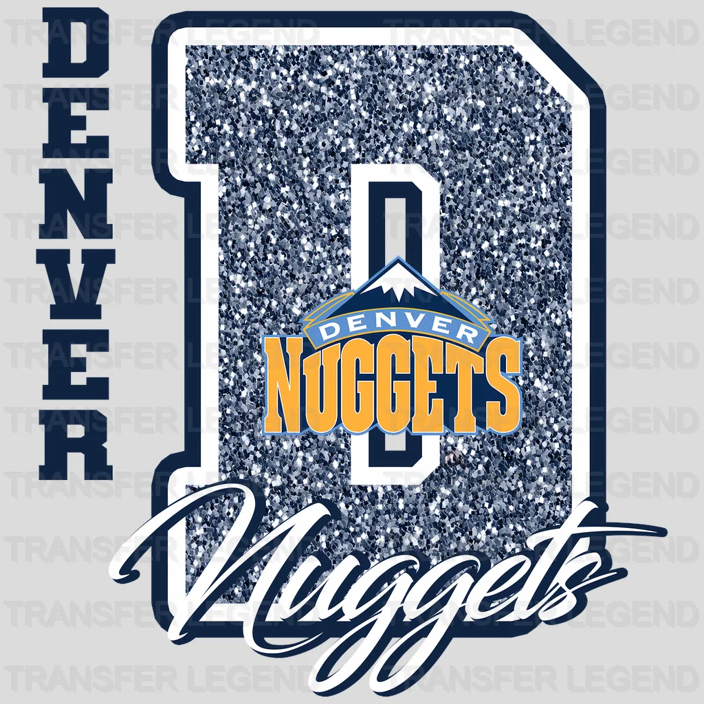 Denver Nuggets NBA Glitter Chenille Letter D Logo - DTF Iron On Transfer
