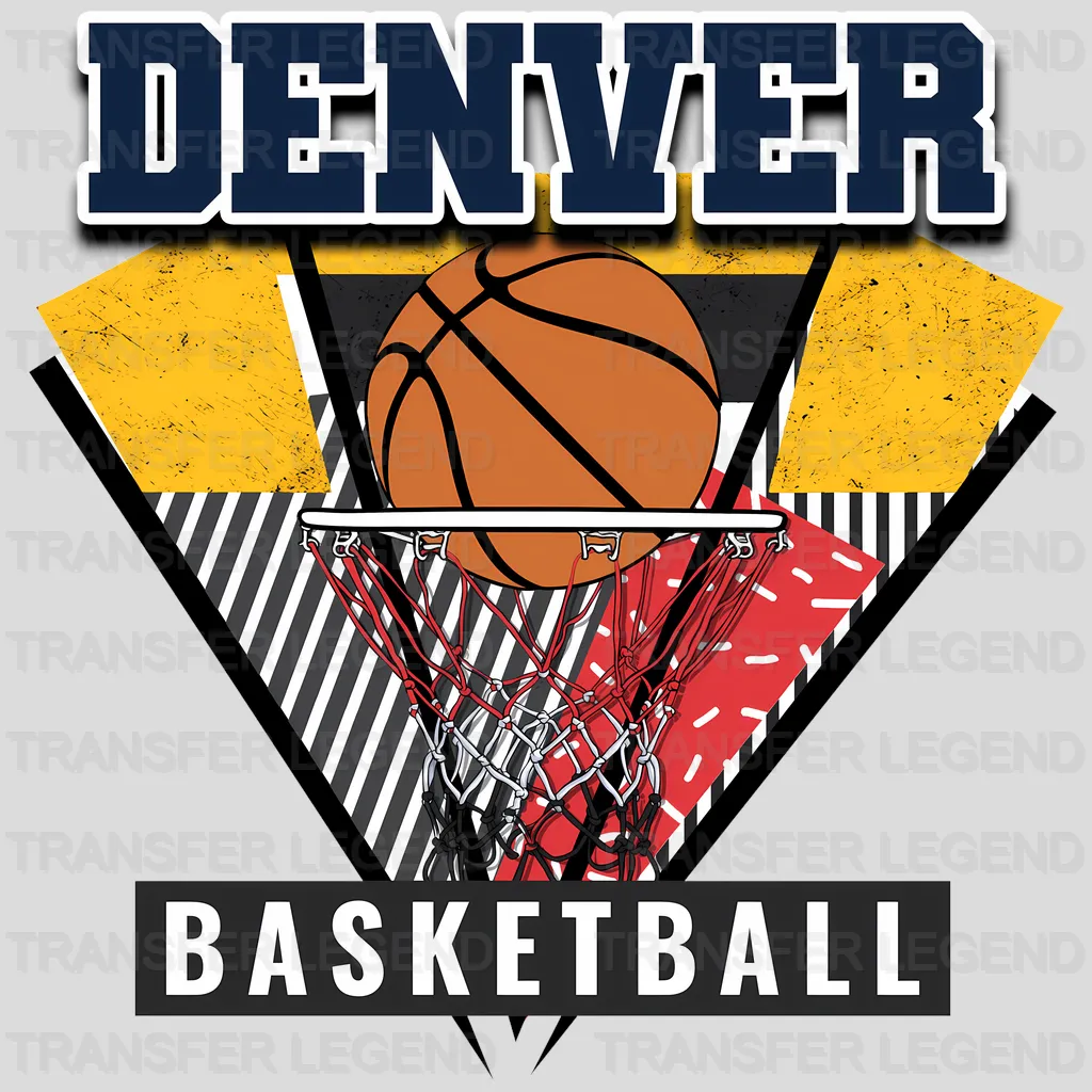 Denver Nuggets NBA Triangle Geometric Art - DTF Iron On Transfer