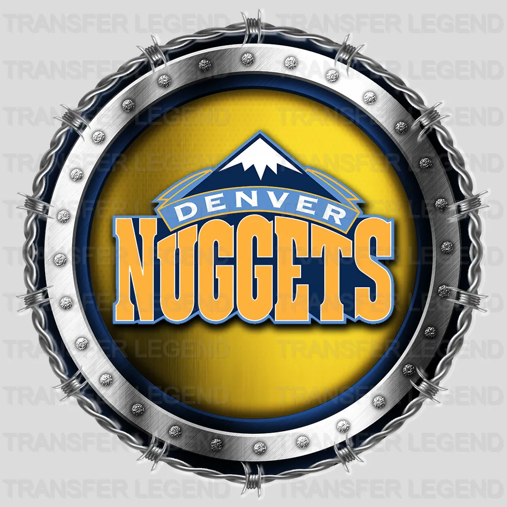 Denver Nuggets NBA Chrome Metal Circle Badge 3D - DTF Iron On Transfer