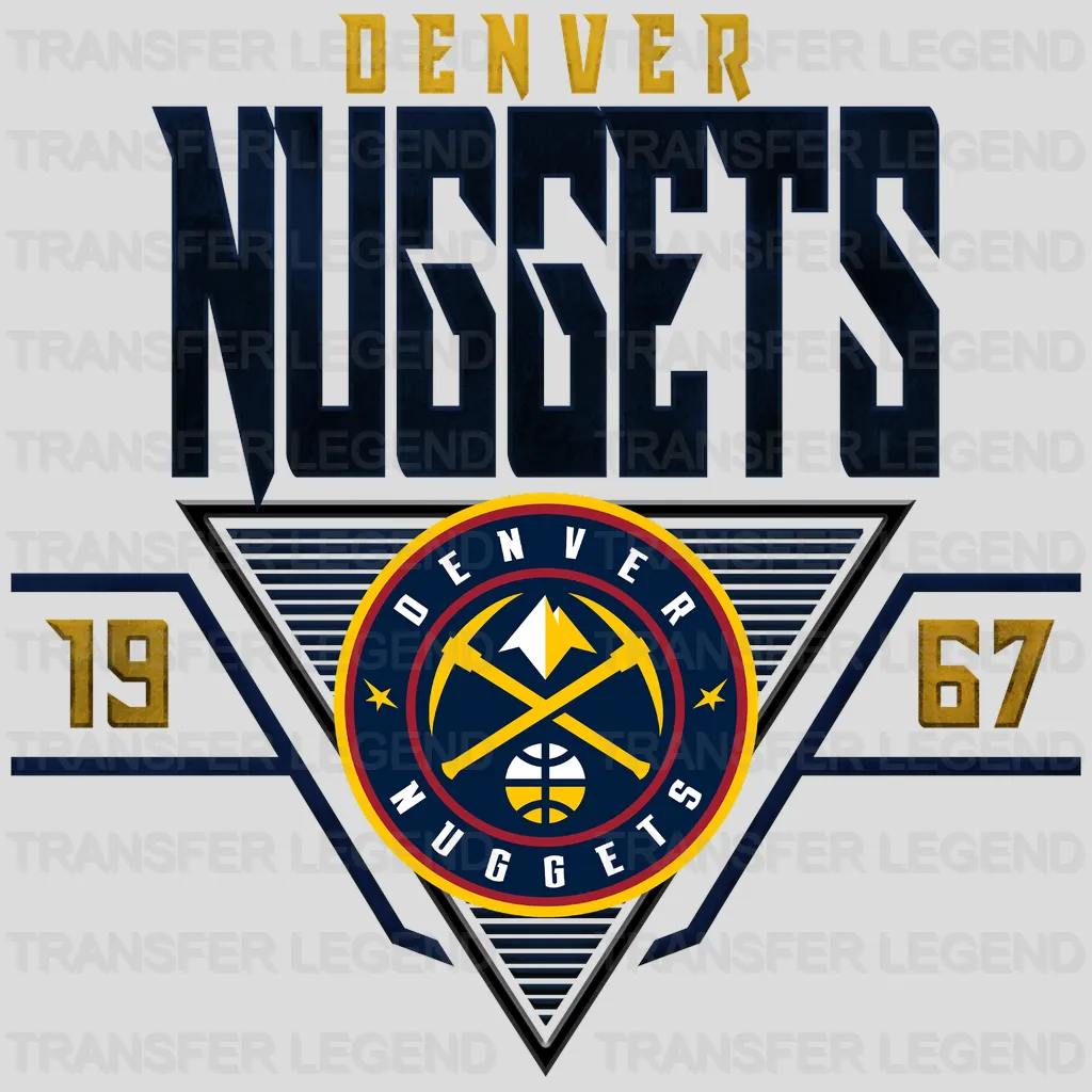 Denver Nuggets NBA Triangle Banner Logo - DTF Iron On Transfer