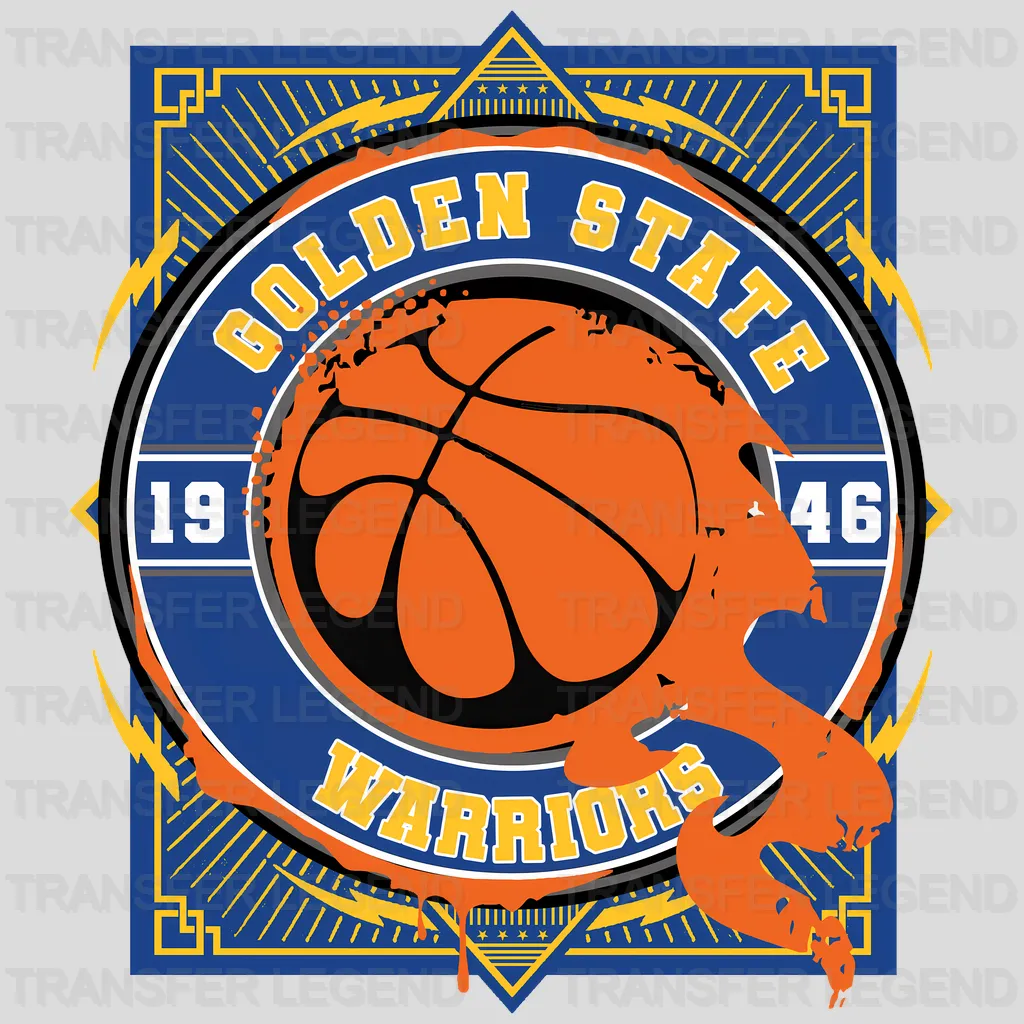 Golden State Warriors NBA Orange Shape Logo Art - DTF Iron On Transfer
