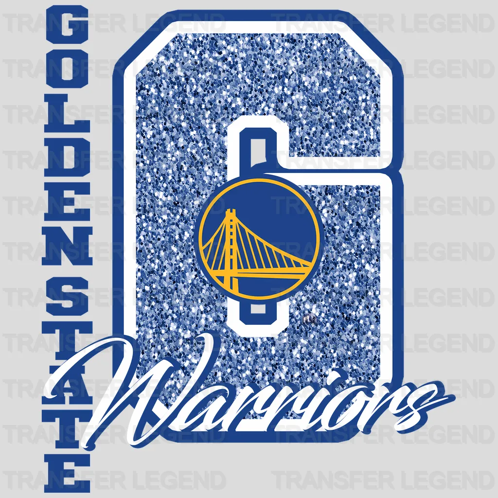 Golden State Warriors NBA Glitter Chenille Letter G Logo - DTF Iron On