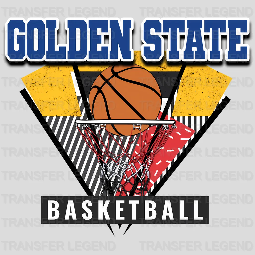 Golden State Warriors NBA Triangle Geometric Art - DTF Iron On Transfer