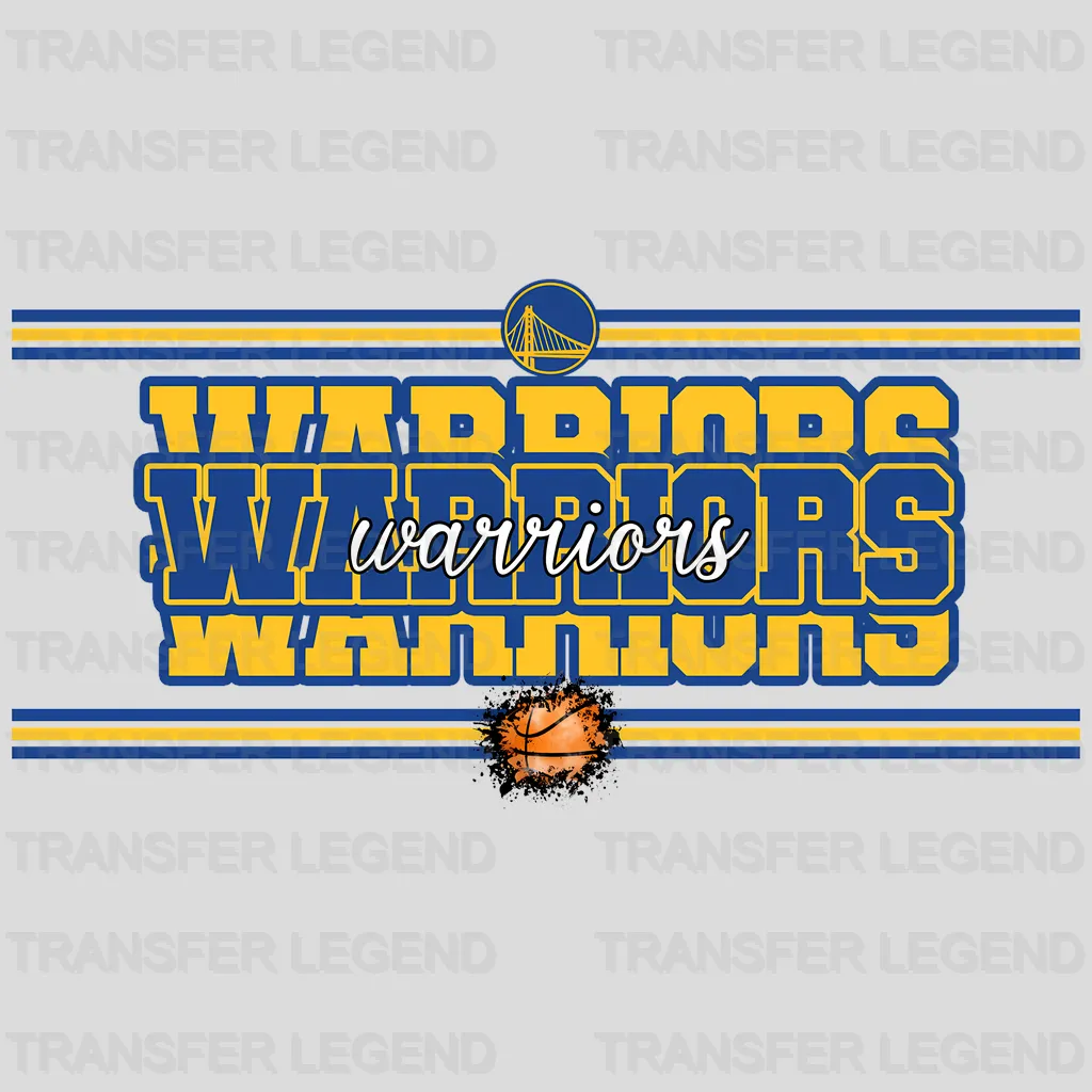 Golden State Warriors NBA Text Logo Strip Banner - DTF Iron On Transfer
