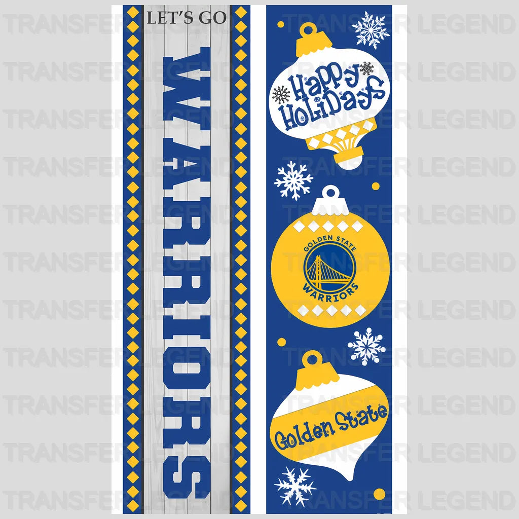 Golden State Warriors NBA Vertical Strip Banner Logo White - DTF Iron On Transfer