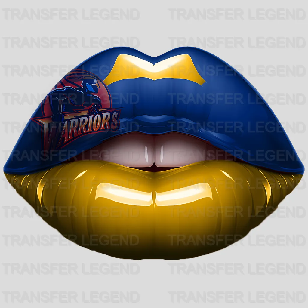 Golden State Warriors NBA Blue Lips Logo Art Illustration - DTF Iron On Transfer