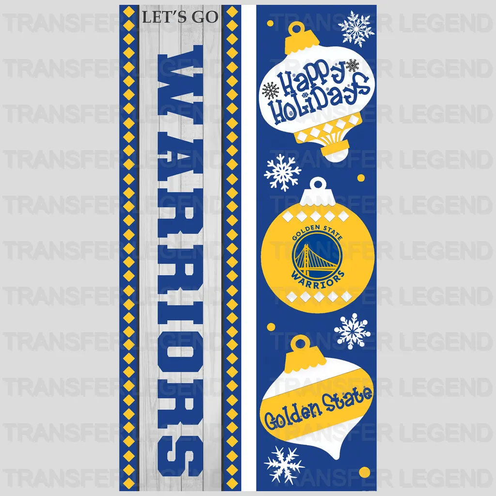 Golden State Warriors NBA Vertical Strip Banner Logo Patterned - DTF Iron On Transfer