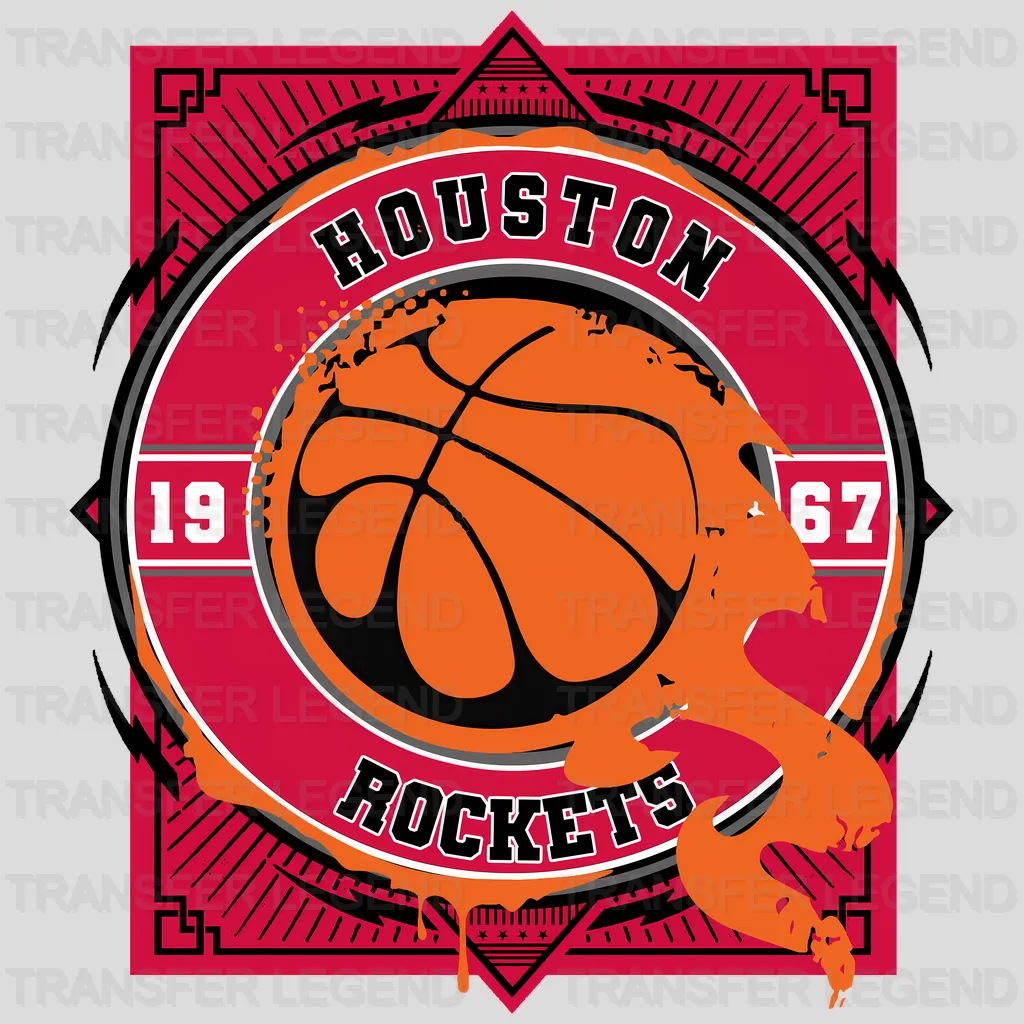 Houston Rockets NBA Red Shape Logo Art - DTF Iron On Transfer