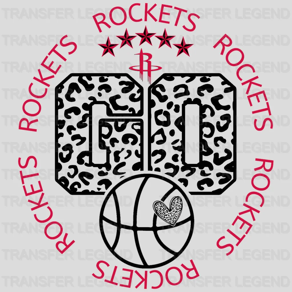 Houston Rockets NBA My Heart Belongs To The Rockets DTF Iron On Transfer