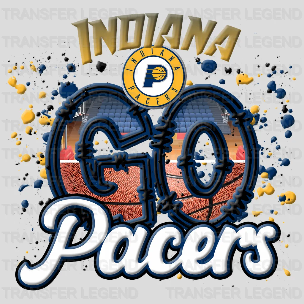 Indiana Pacers NBA Go Pacers DTF Iron On Transfer