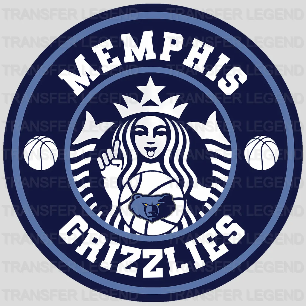 Memphis Grizzlies NBA Coffee Logo Parody Emblem - DTF Iron On Transfer