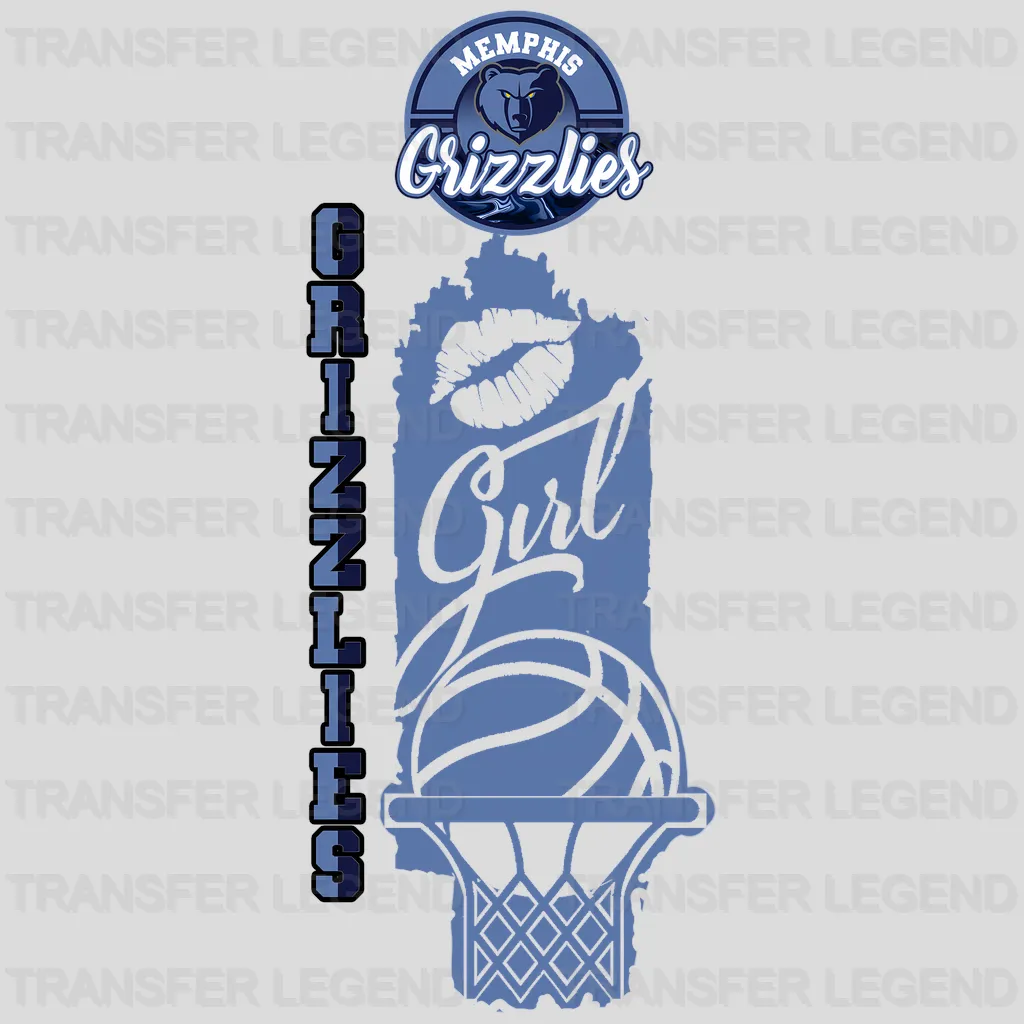 Memphis Grizzlies NBA Grizzlies Girl DTF Iron On Transfer