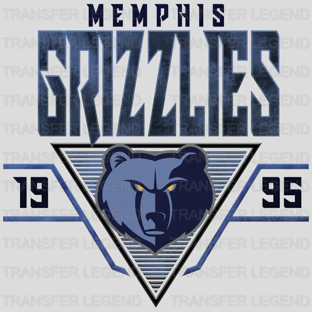 Memphis Grizzlies NBA Triangle Banner Logo - DTF Iron On Transfer