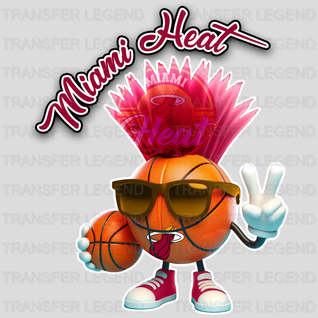 Miami Heat NBA Cool Cartoon Character - DTF Iron On Transfer