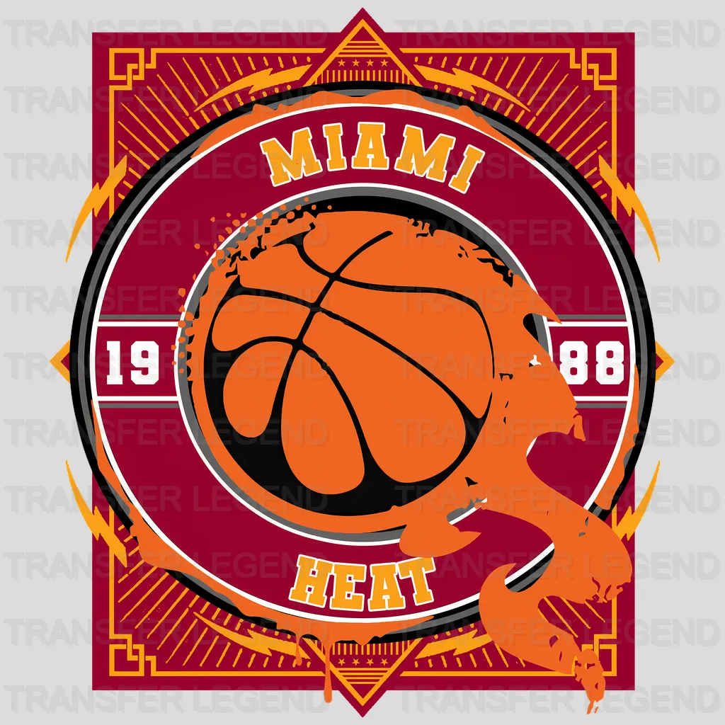 Miami Heat NBA Orange Shape Logo Art - DTF Iron On Transfer