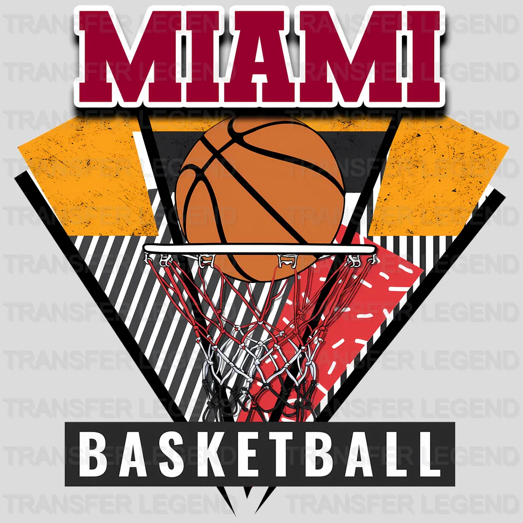 Miami Heat NBA Triangle Geometric Art - DTF Iron On Transfer