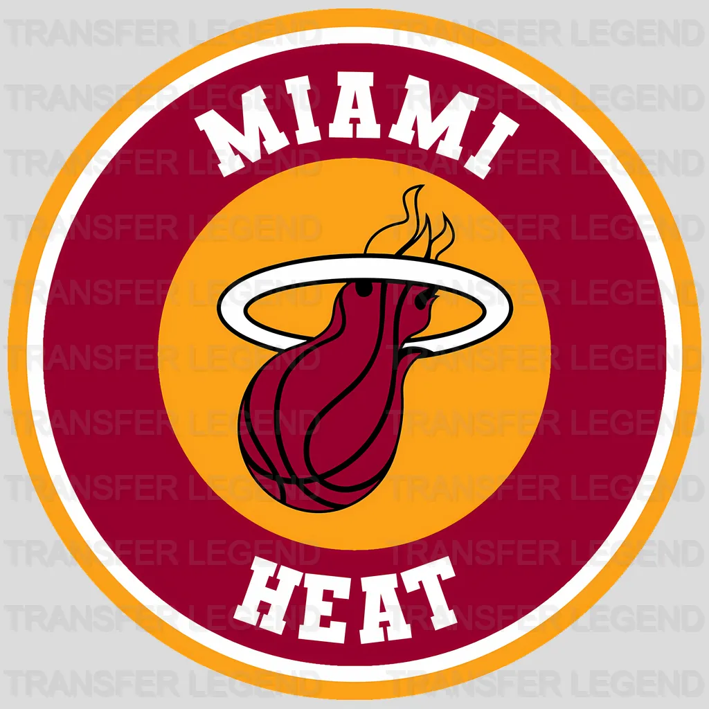 Miami Heat NBA Primary Logo Circle Badge - DTF Iron On Transfer