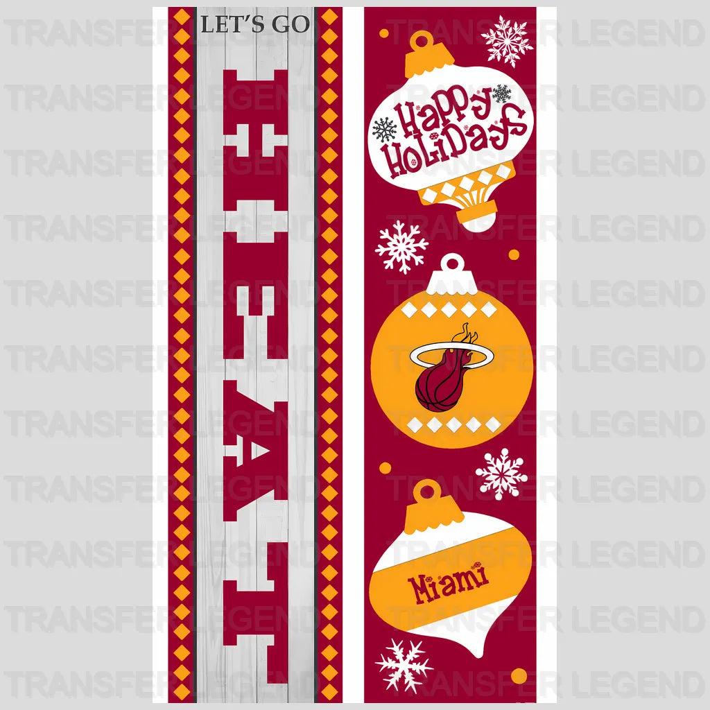 Miami Heat NBA Vertical Strip Banner Logo White - DTF Iron On Transfer
