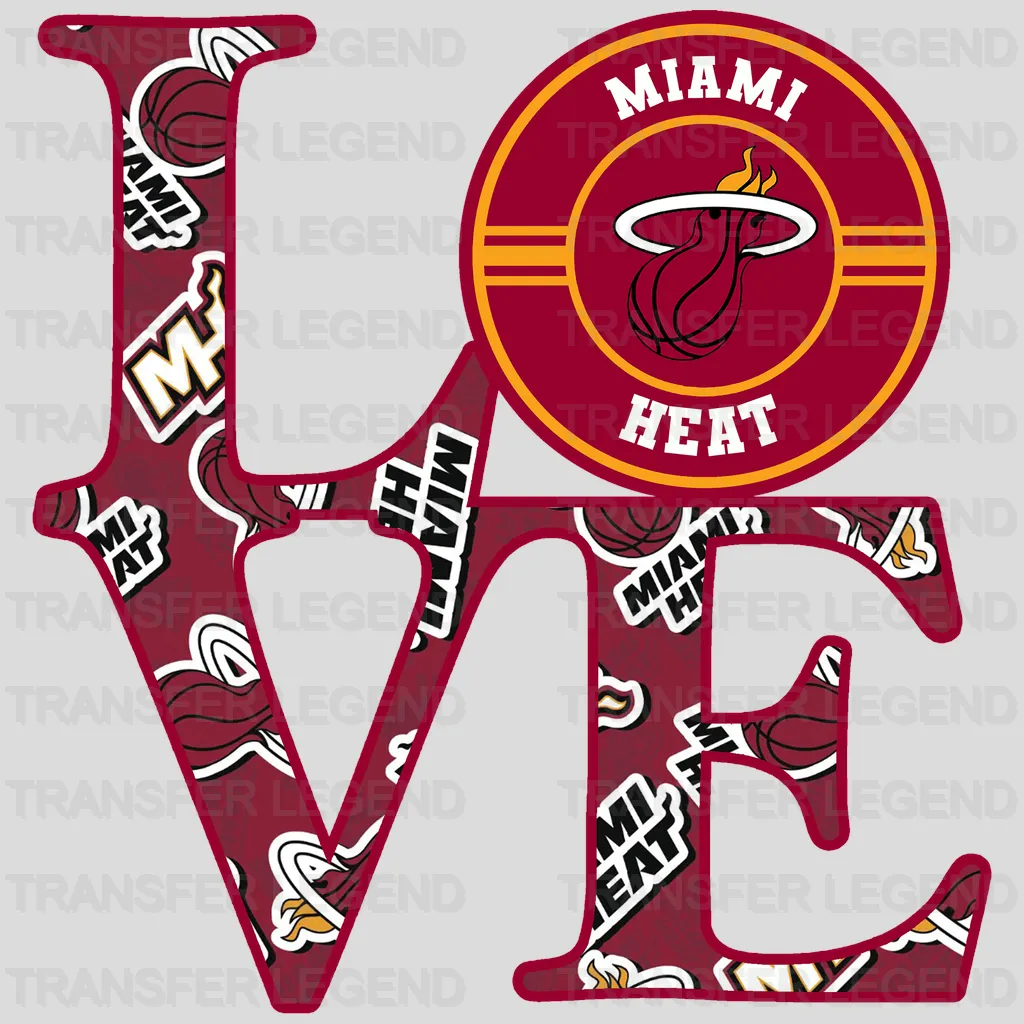 Miami Heat NBA Love DTF Iron On Transfer