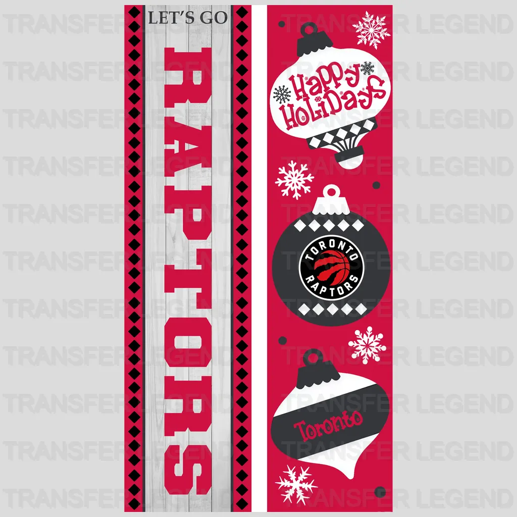 Toronto Raptors NBA Vertical Strip Banner Logo Patterned - DTF Iron On Transfer