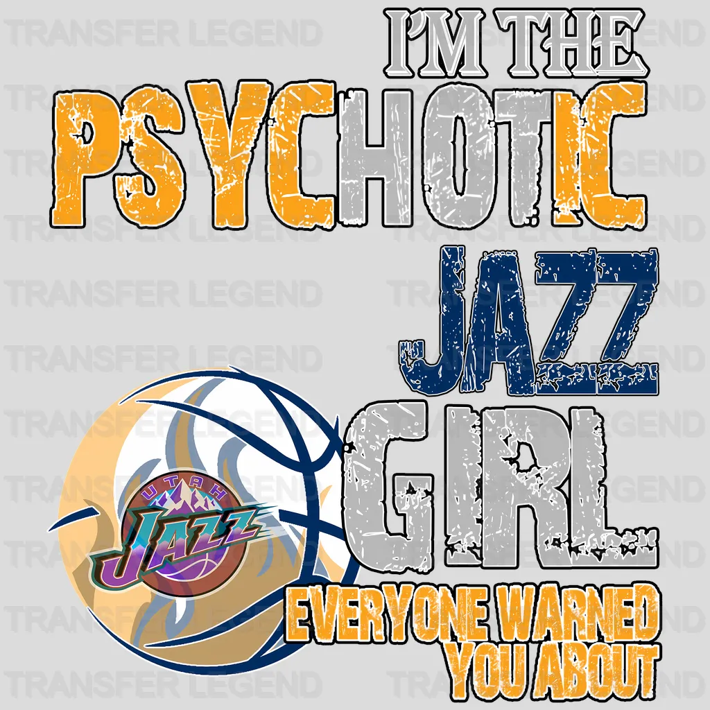 Utah Jazz NBA Gothic Girl Illustration - DTF Iron On Transfer