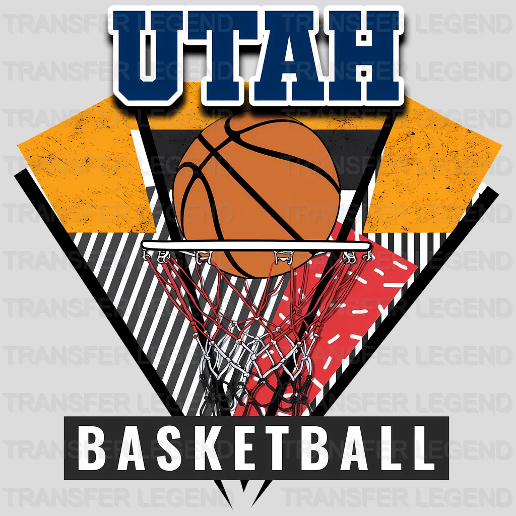 Utah Jazz NBA Triangle Geometric Art - DTF Iron On Transfer