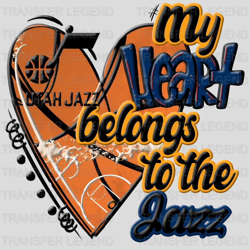 Utah Jazz NBA My Heart Belongs To The Jazz DTF Iron On Transfer
