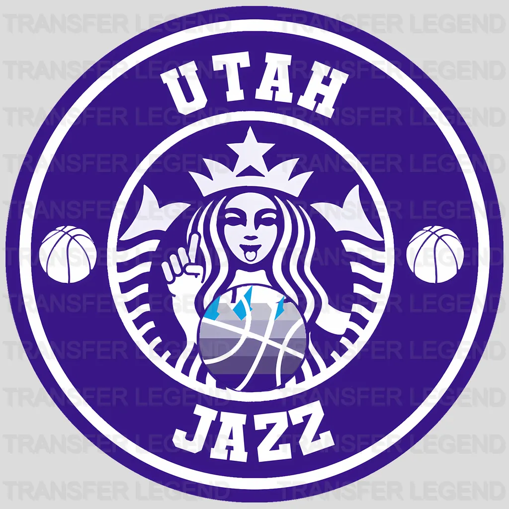 Utah Jazz NBA Primary Logo Circle Badge - DTF Iron On Transfer