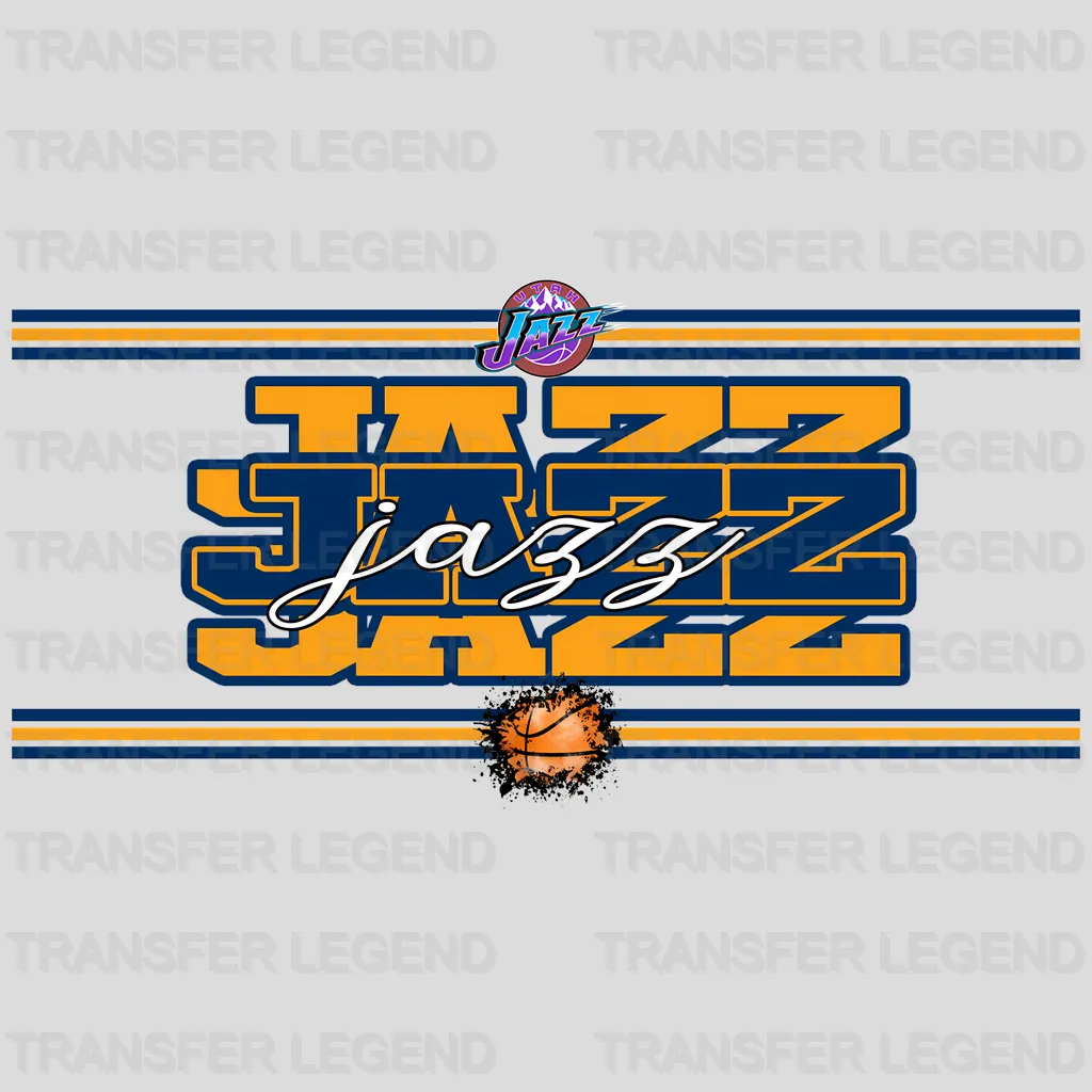 Utah Jazz NBA Text Logo Strip Banner - DTF Iron On Transfer